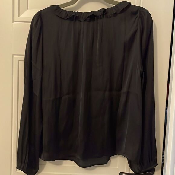J.Crew Factory Ruffle Scoop Neck Long Sleeve Blouse - Picture 4 of 5